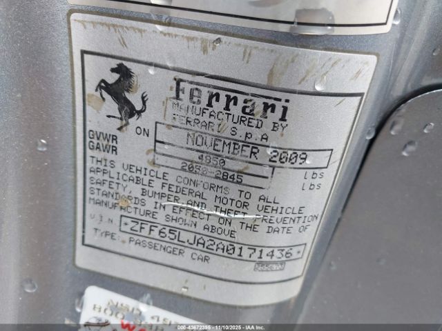 2010 FERRARI CALIFORNIA ZFF65LJA2A0171436 Photo 8