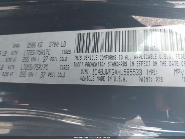 2017 JEEP WRANGLER UNLIMITED 1C4BJWFGXHL585533 Photo 8