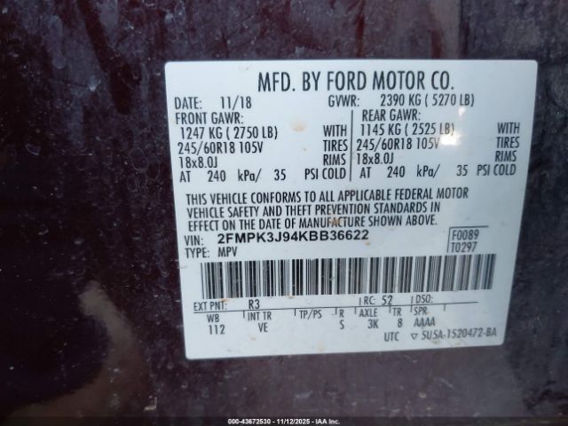 2019 FORD EDGE 2FMPK3J94KBB36622 Photo 8