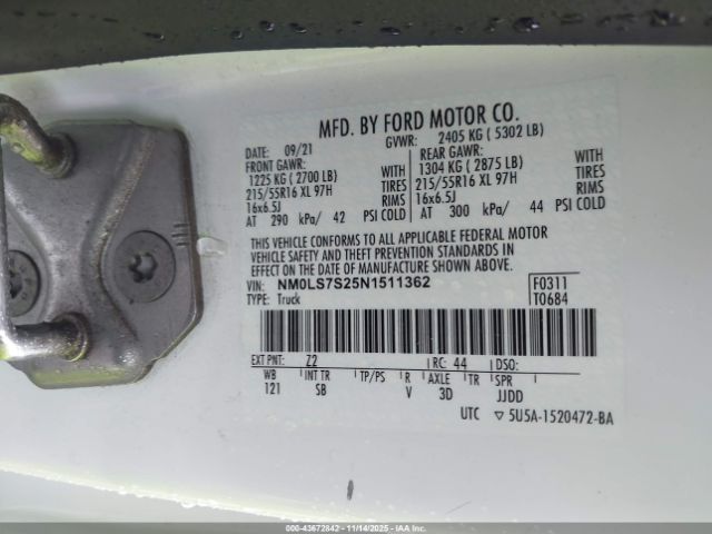 2022 FORD TRANSIT CONNECT NM0LS7S25N1511362 Photo 8