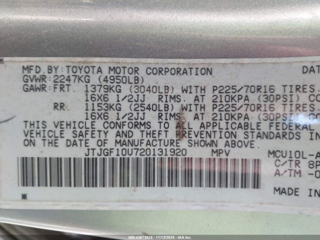 2002 LEXUS RX 300 JTJGF10U720131920 Photo 8