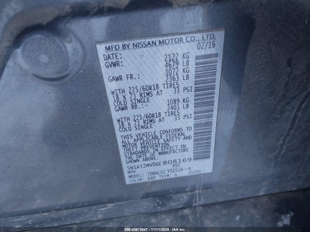 Nissan Rogue Sl 2016 5N1AT2MV0GC808169 Image 9
