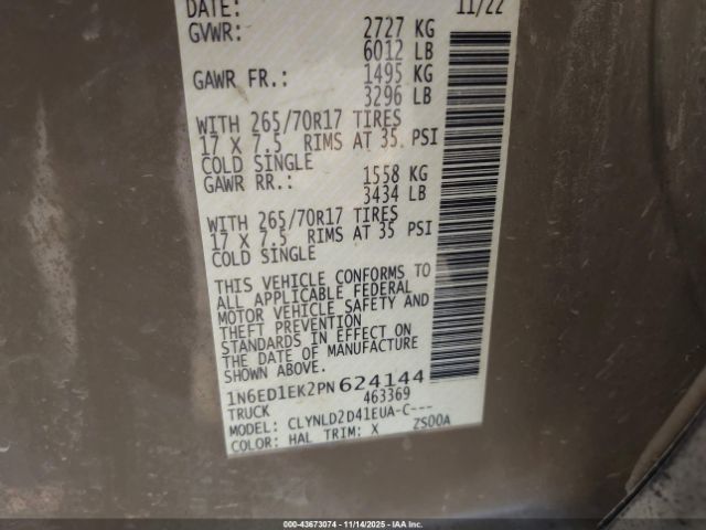 2023 NISSAN FRONTIER 1N6ED1EK2PN624144 Photo 8