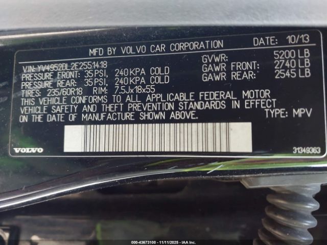 2014 VOLVO XC60 YV4952DL2E2551418 Photo 8