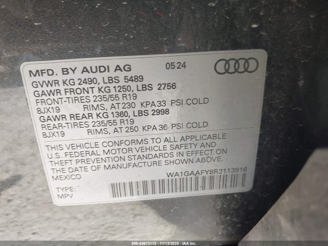 2024 AUDI Q5 WA1GAAFY8R2113916 Photo 8