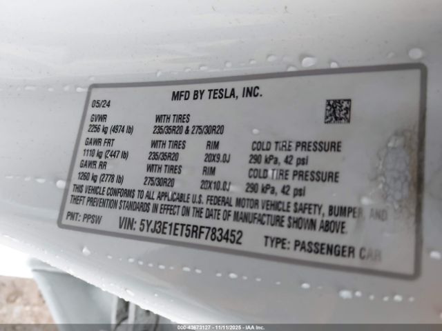 2024 TESLA MODEL 3 5YJ3E1ET5RF783452 Photo 8