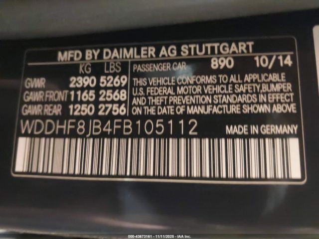 2015 MERCEDES-BENZ E 350 WDDHF8JB4FB105112 Photo 8