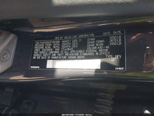 2015 VOLVO V60 CROSS COUNTRY YV4612HK0F1001996 Photo 8