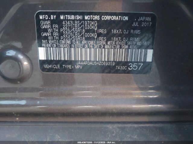 2017 MITSUBISHI OUTLANDER SPORT JA4AR3AU5HZ069359 Photo 8