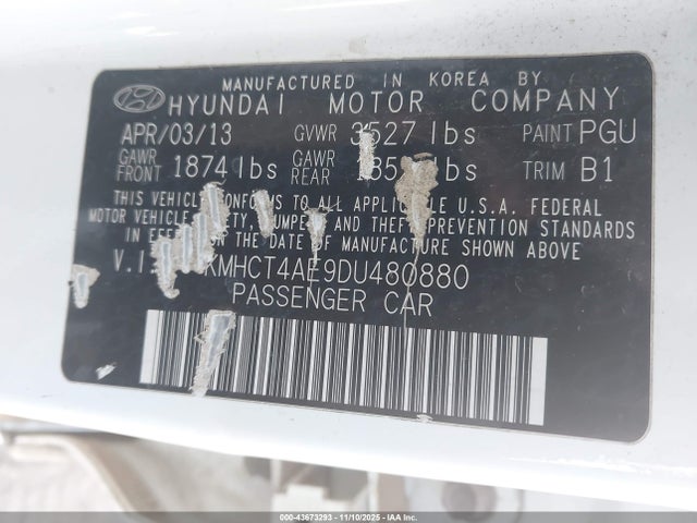 2013 HYUNDAI ACCENT KMHCT4AE9DU480880 Photo 8
