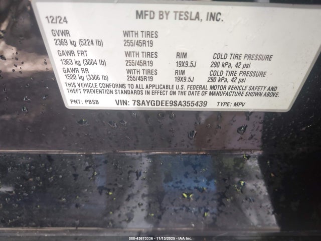2025 TESLA MODEL Y 7SAYGDEE9SA355439 Photo 8