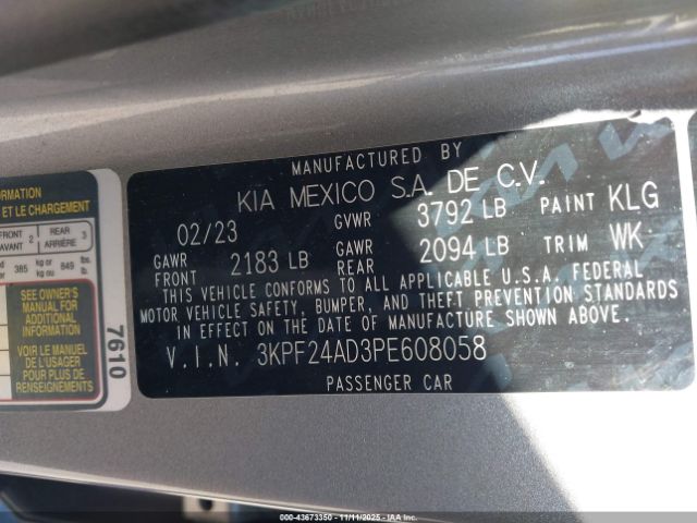 2023 KIA FORTE 3KPF24AD3PE608058 Photo 8