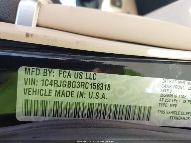 Продажа на аукционе авто 2024 Jeep Grand Cherokee Limited 4x2, vin: 1C4RJGBG3RC158318, номер лота: 43673377