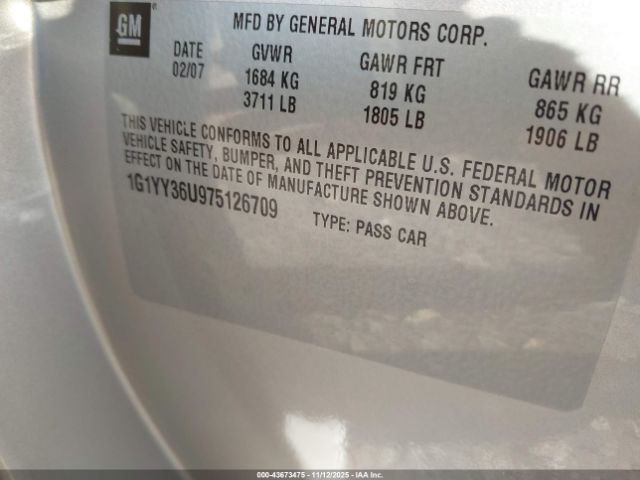 2007 CHEVROLET CORVETTE 1G1YY36U975126709 Photo 8