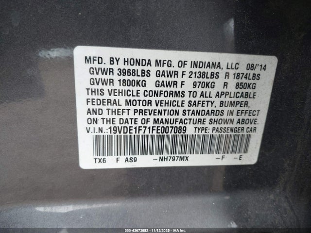 2015 ACURA ILX 19VDE1F71FE007089 Photo 8