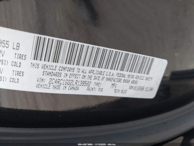 43673698 :رقم المزاد ، 2C4RC1GG2LR139502 vin ، 2020 Chrysler Pacifica Red S Edition مزاد بيع