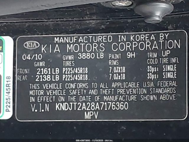 2010 KIA SOUL KNDJT2A28A7176360 Photo 8