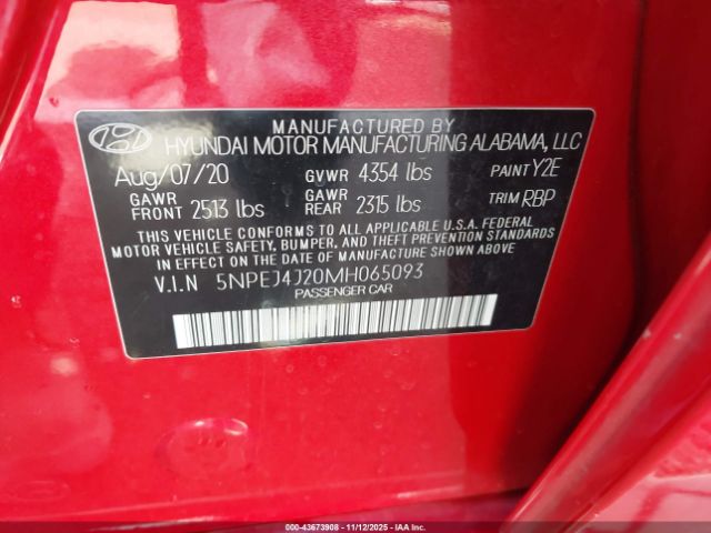 2021 HYUNDAI SONATA 5NPEJ4J20MH065093 Photo 8