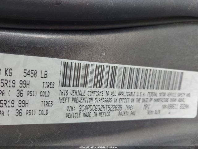 2017 DODGE JOURNEY 3C4PDCGG2HT522635 Photo 8