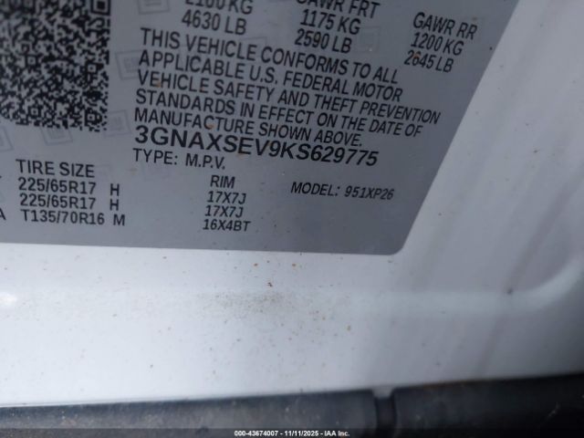 2019 CHEVROLET EQUINOX 3GNAXSEV9KS629775 Photo 8