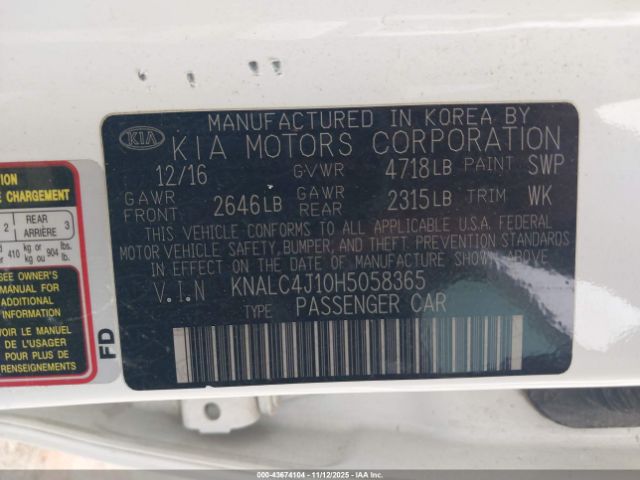 2017 KIA CADENZA KNALC4J10H5058365 Photo 8