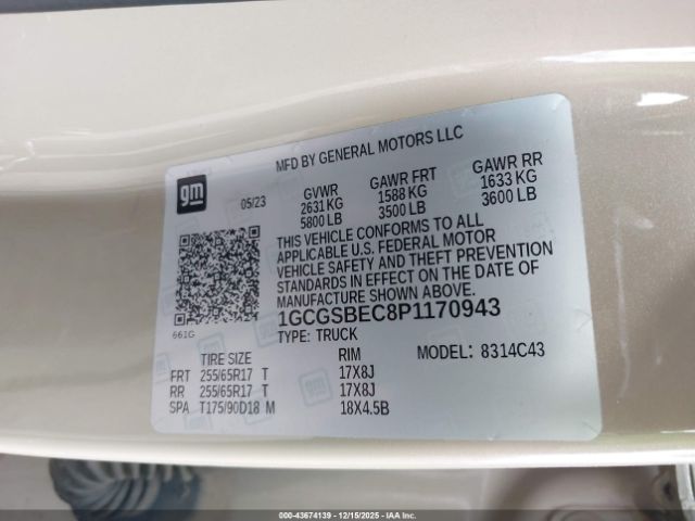 2023 CHEVROLET COLORADO 1GCGSBEC8P1170943 Photo 8