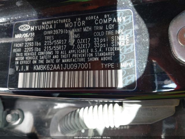 2018 HYUNDAI KONA KM8K62AA1JU097001 Photo 8