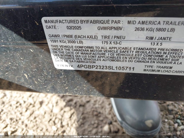 43674256 :رقم المزاد ، BUJ12907D121 vin ، 2021 Tracker Suntracker Sf22 Xp3 مزاد بيع