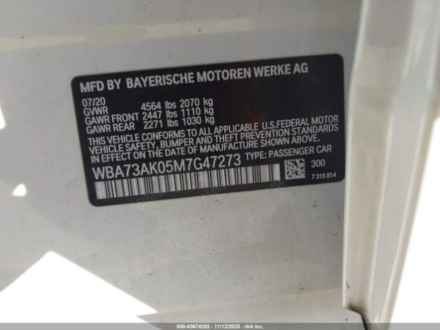 2021 BMW 228I GRAN COUPE WBA73AK05M7G47273 Photo 8