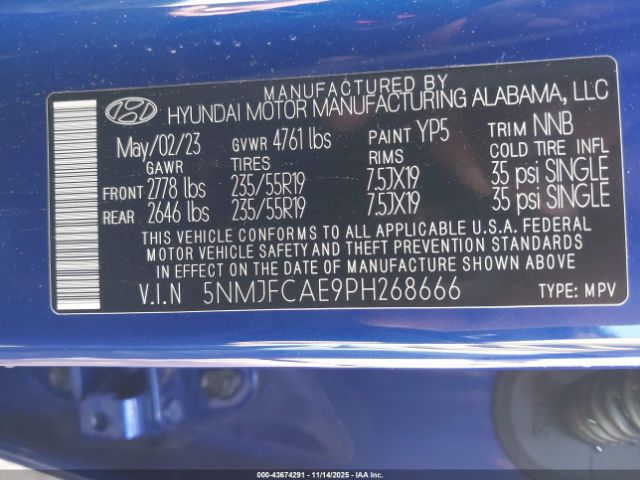2023 HYUNDAI TUCSON 5NMJFCAE9PH268666 Photo 8