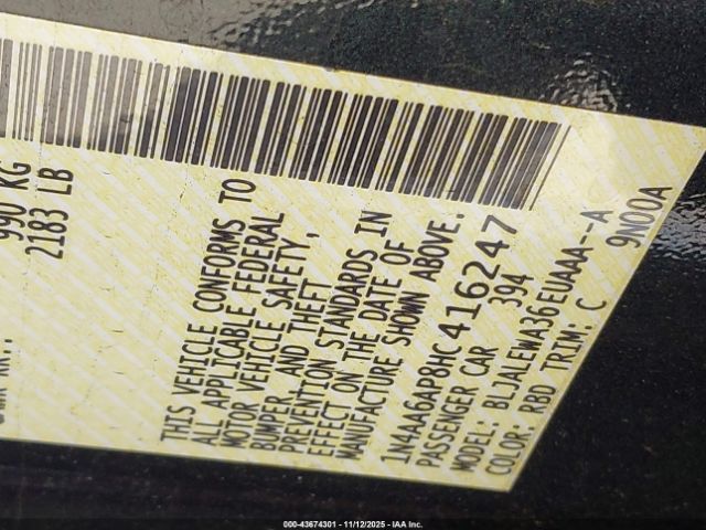 2017 NISSAN MAXIMA 1N4AA6AP8HC416247 Photo 8