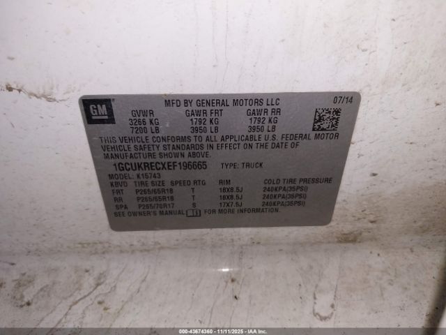 2014 CHEVROLET SILVERADO 1500 1GCUKRECXEF196665 Photo 8