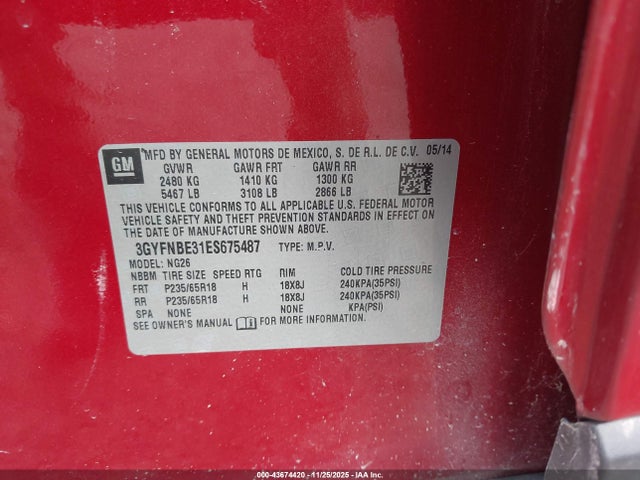 2014 CADILLAC SRX 3GYFNBE31ES675487 Photo 8