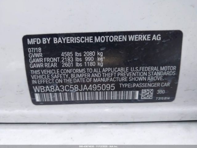 2018 BMW 320I WBA8A3C58JA495095 Photo 8
