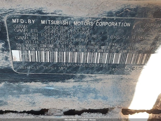 2020 MITSUBISHI ECLIPSE CROSS JA4AS3AA2LZ037391 Photo 8