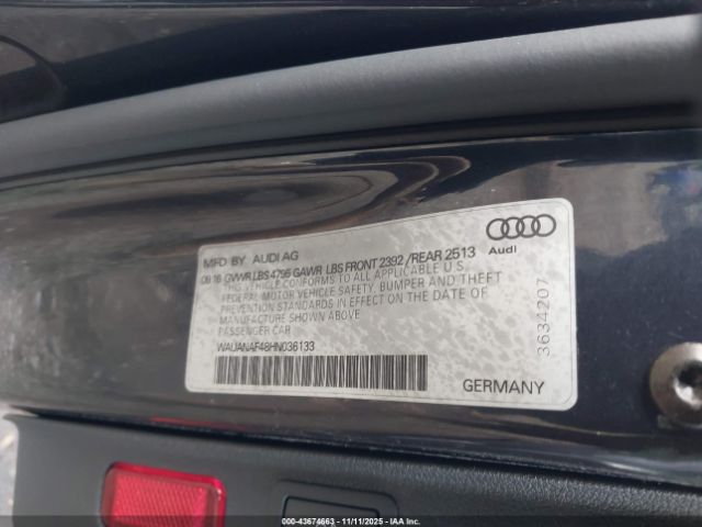 2017 AUDI A4 WAUANAF48HN036133 Photo 8
