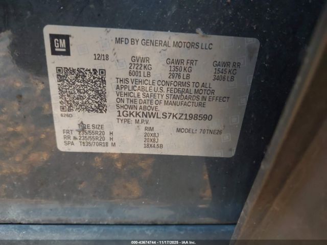 2019 GMC ACADIA 1GKKNWLS7KZ198590 Photo 8