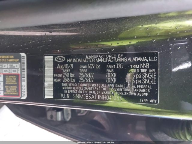 2022 HYUNDAI TUCSON 5NMJB3AE1NH041044 Photo 8