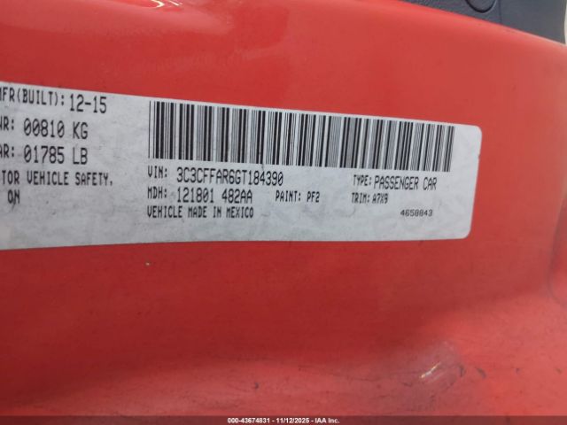 2016 FIAT 500 3C3CFFAR6GT184390 Photo 8