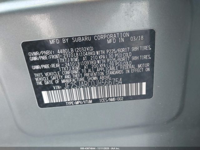 2018 SUBARU FORESTER JF2SJARC0JH566754 Photo 8