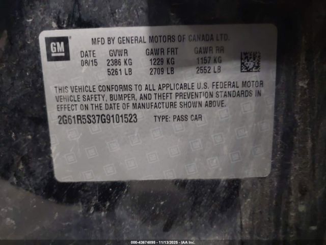 2016 CADILLAC XTS 2G61R5S37G9101523 Photo 8