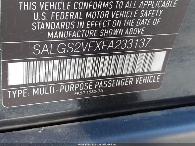 2015 LAND ROVER RANGE ROVER SALGS2VFXFA233137 Photo 8