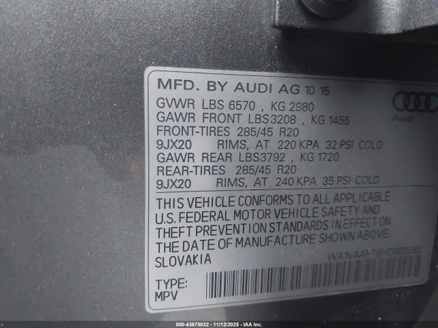 2017 AUDI Q7 WA1VAAF79HD002082 Photo 8