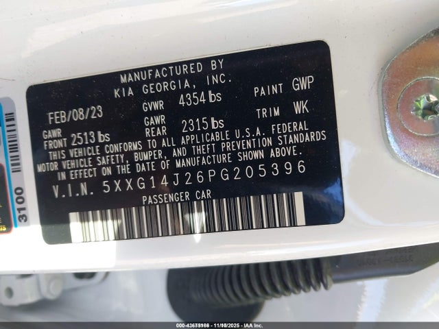 KIA t-gdi gamma ii 2023 5XXG14J26PG205396 Image 9