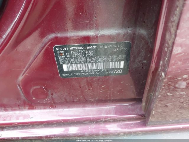 2023 MITSUBISHI MIRAGE ML32AUHJ2PH001479 Photo 8