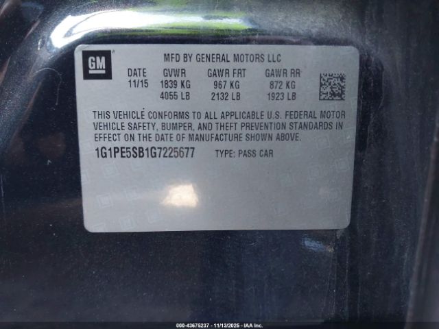 2016 CHEVROLET CRUZE LIMITED 1G1PE5SB1G7225677 Photo 8