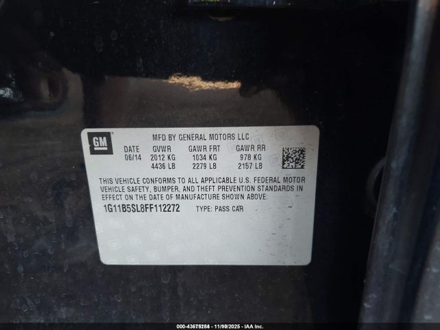 Chevrolet MALIBU LS 2015 1G11B5SL8FF112272 Image 9