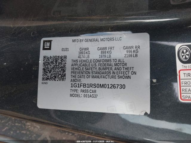 2021 CHEVROLET CAMARO 1G1FB1RS0M0126730 Photo 8