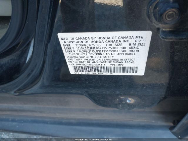 2011 ACURA MDX 2HNYD2H29BH524314 Photo 8