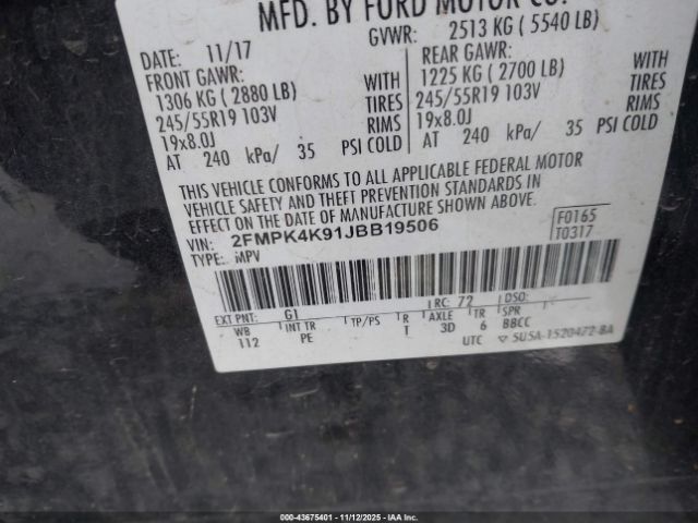 2018 FORD EDGE 2FMPK4K91JBB19506 Photo 8